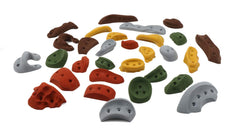 Atomik Rock Climbing Holds texture close-up shows skin-friendly rock-like grip.