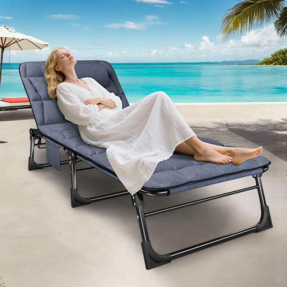 ATORPOK cot detachable pillow supports restful outdoor naps.