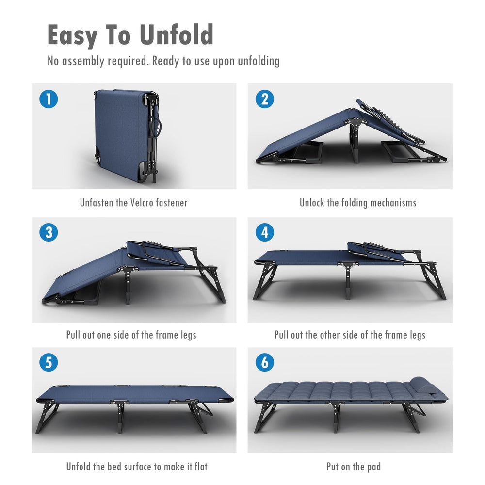 ATORPOK cot indoor-outdoor use suits homes, patios, and campsites.