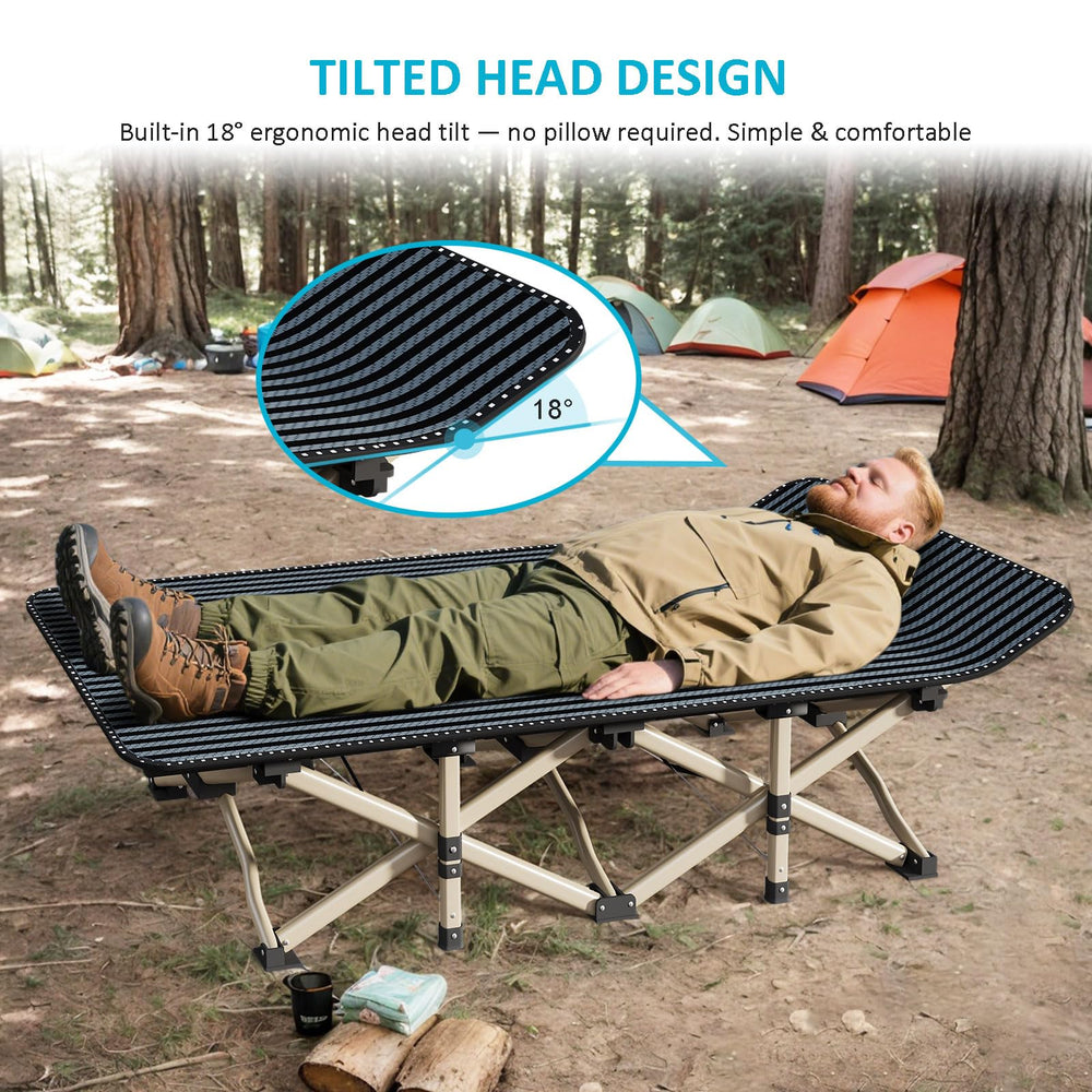 ATORPOK oversized cot offers a spacious 78.74 by 31.5 inch sleeping surface.