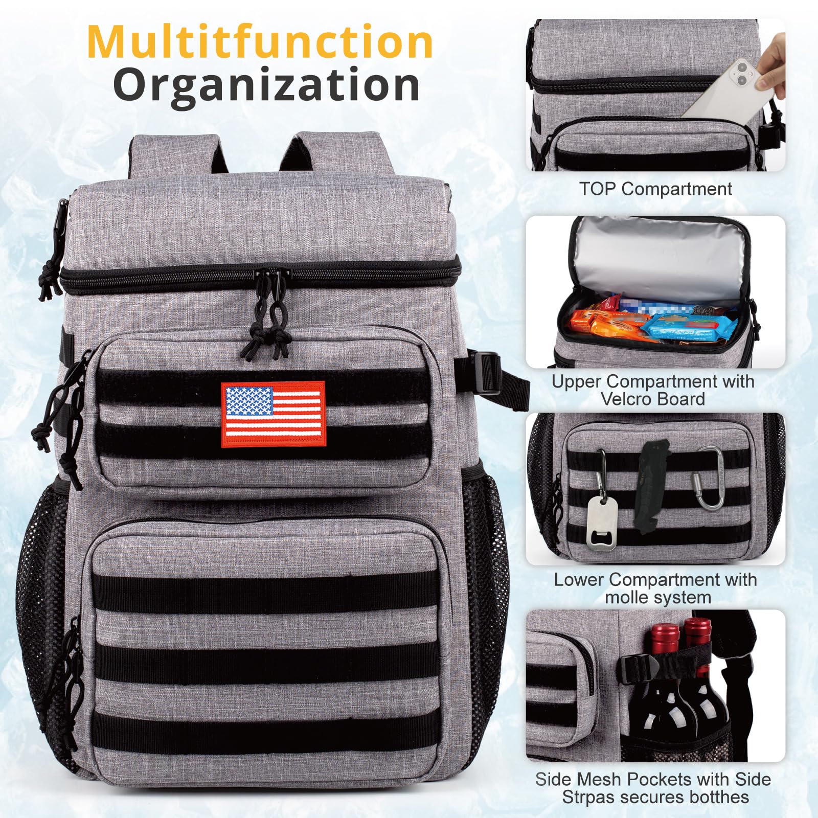 ATRIPACK bottom straps hold a blanket for easy outdoor picnics