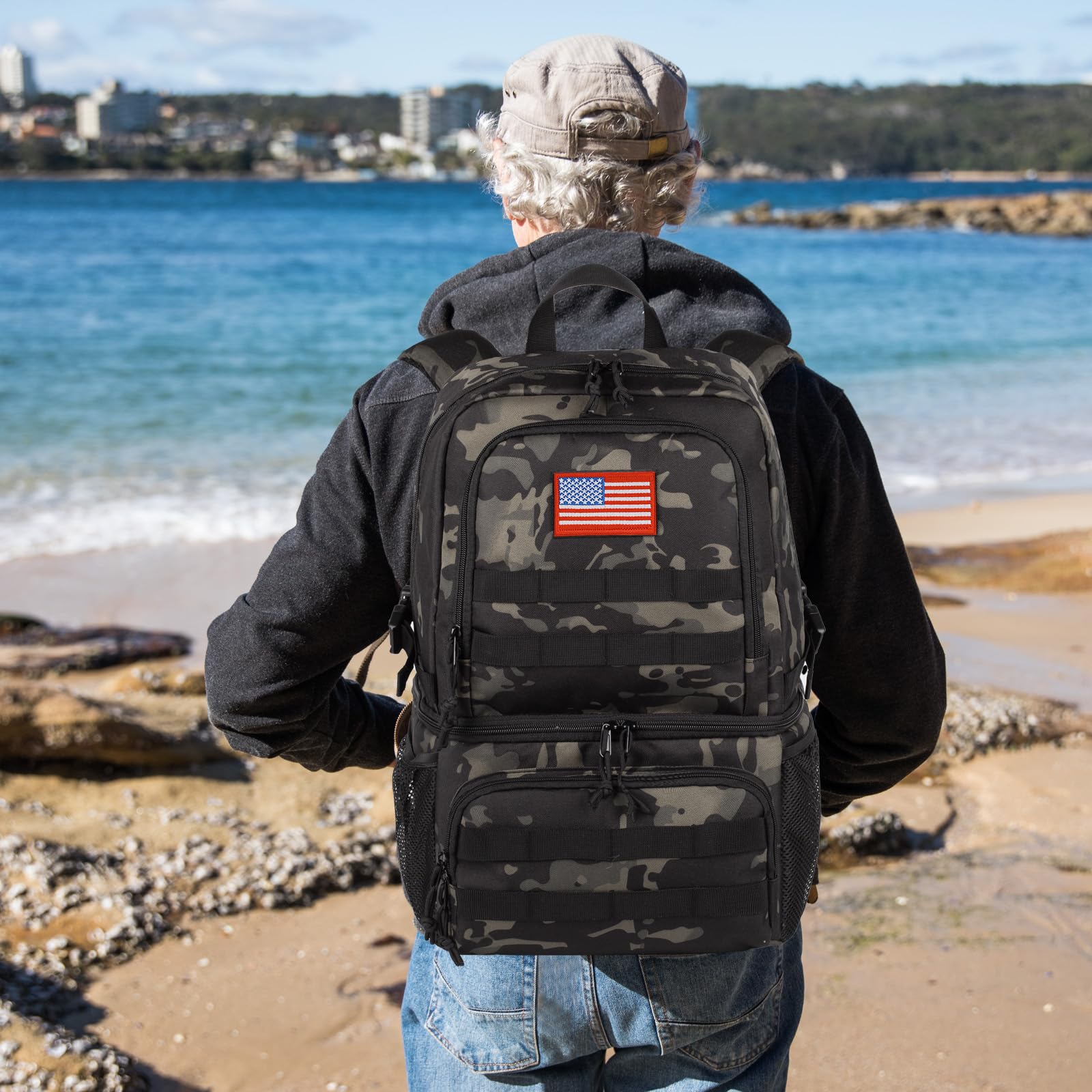 ATRIPACK bottom cooler compartment keeps beverages iced on outdoor trips