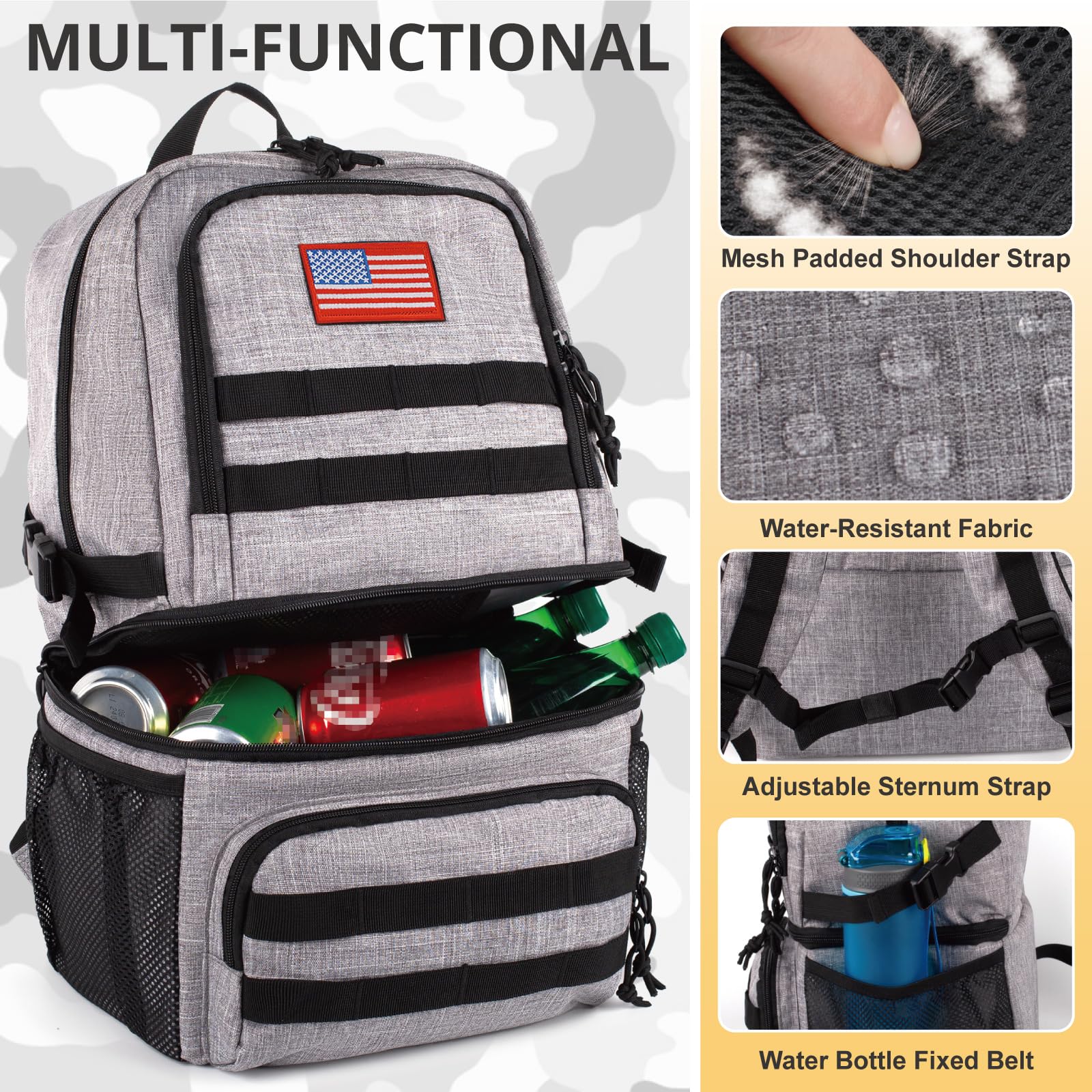 ATRIPACK cooler-backpack water-resistant fabric supports rugged use in rain or shine.