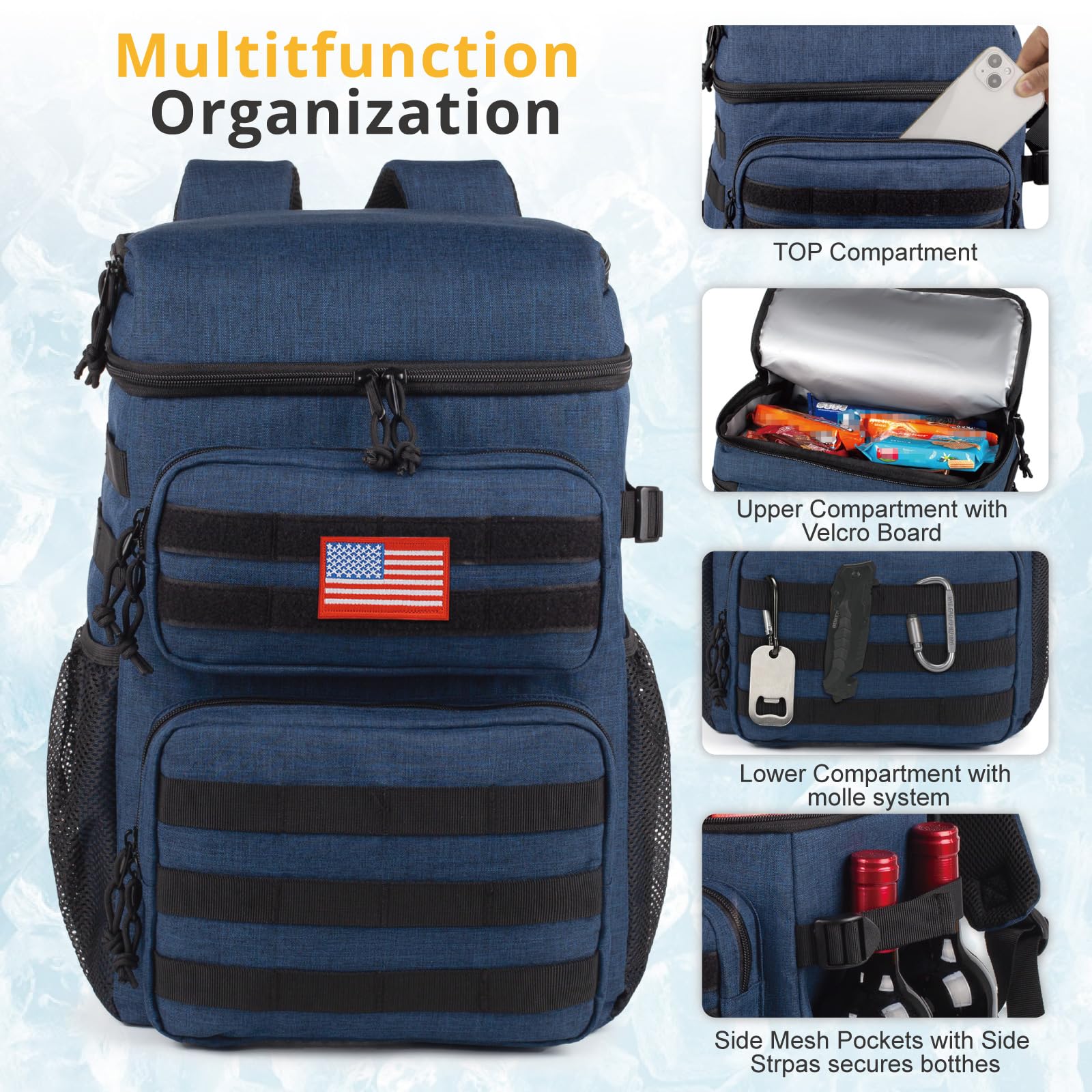 ATRIPACK Tactical Backpack Cooler rugged 900D exterior detail.