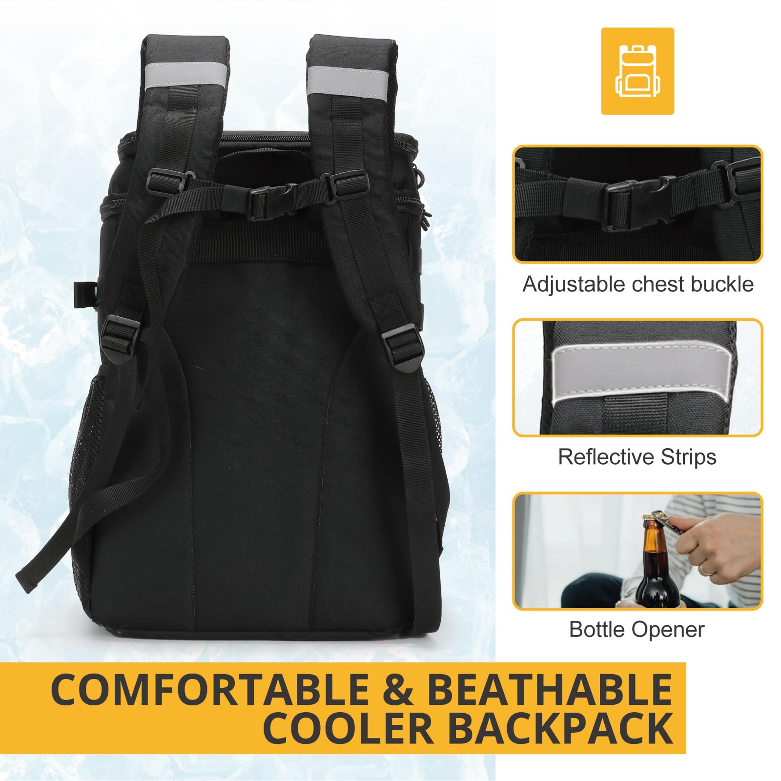 ATRIPACK tactical backpack cooler comfort shoulder straps provide all-day carrying comfort.