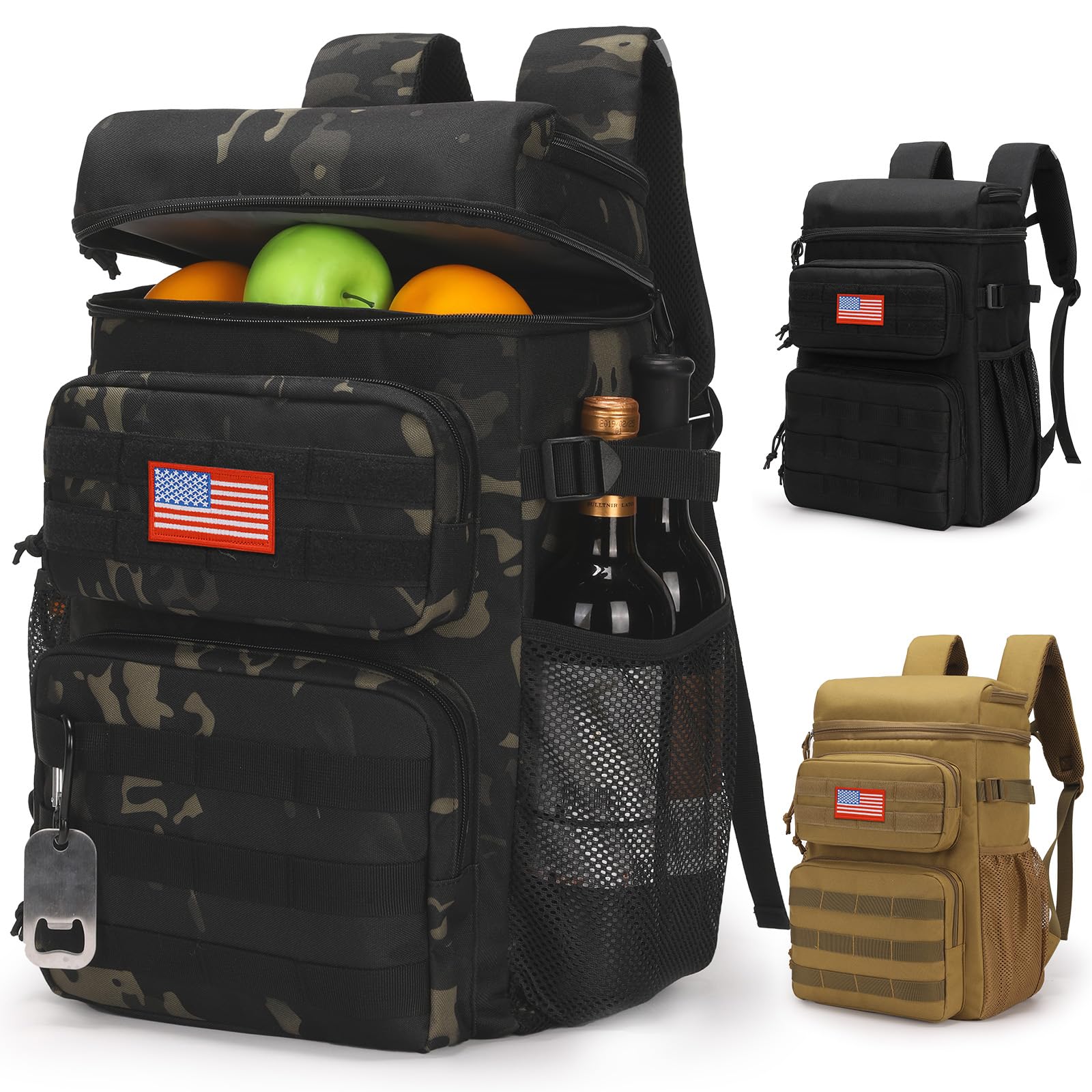 ATRIPACK Tactical Backpack Cooler full view showing 25-liter capacity for drinks and snacks.