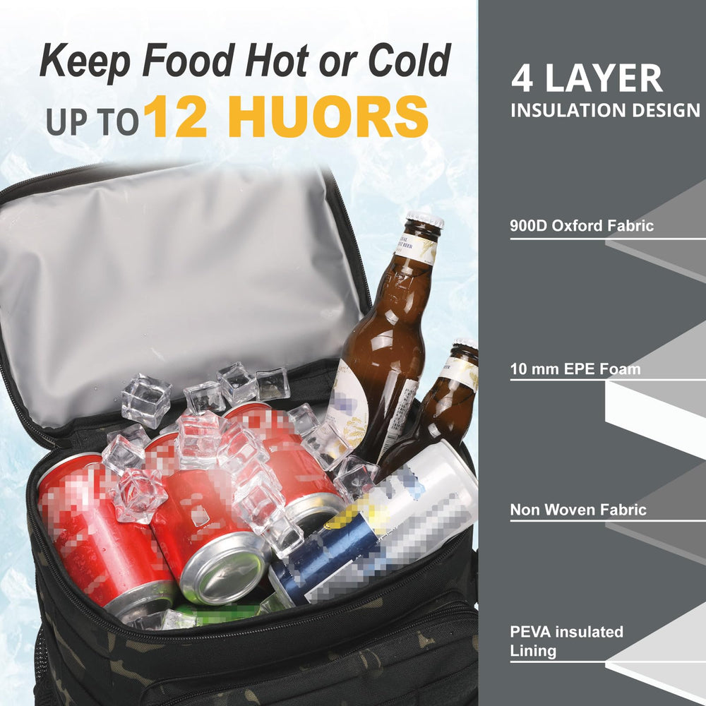 ATRIPACK cooler interior reveals 10mm insulation for long-lasting cold or warm meals.