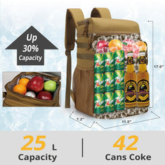 ATRIPACK Tactical Backpack Cooler MOLLE webbing detail enables modular gear attach.