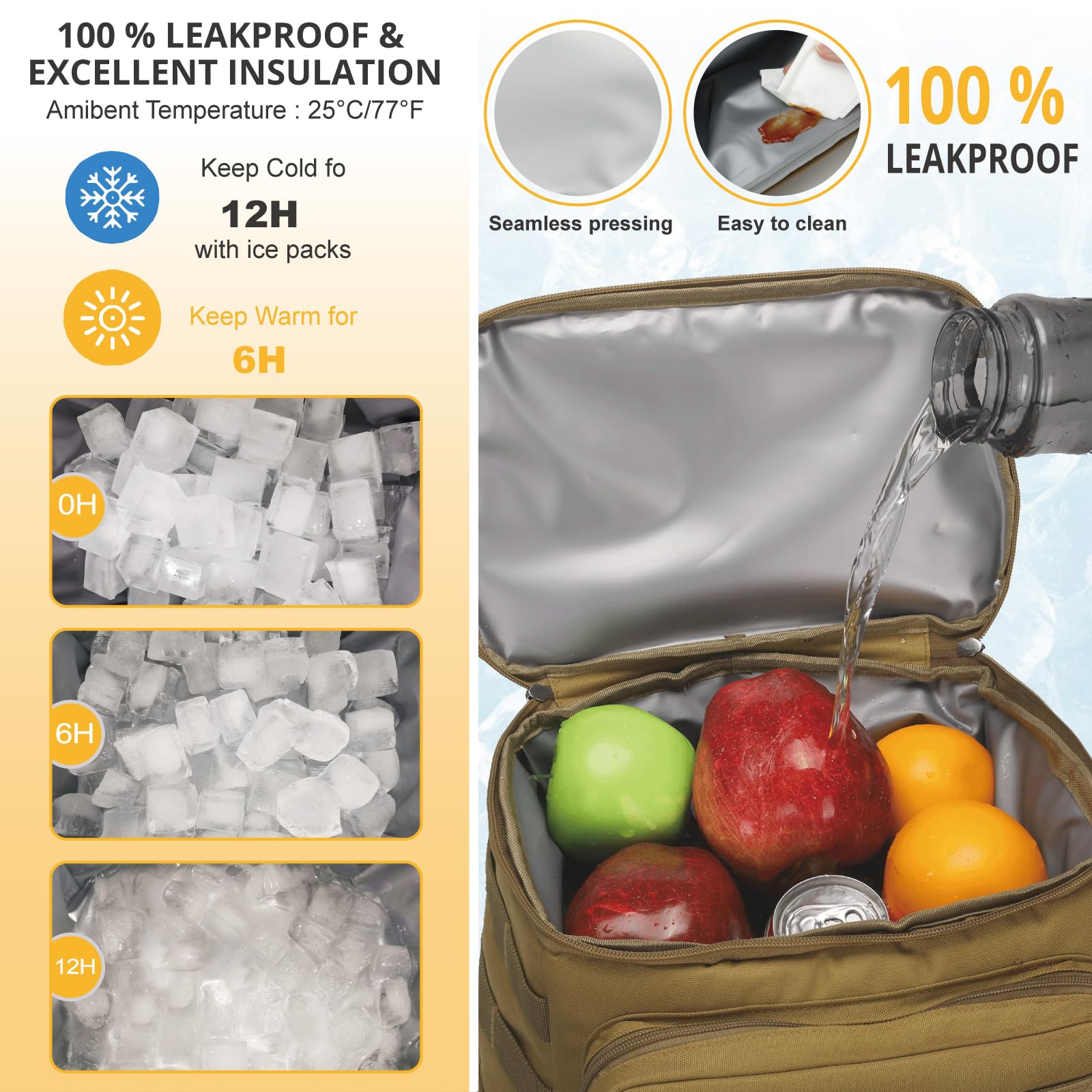 ATRIPACK Tactical Backpack Cooler side patch view shows rugged durability and outdoor aesthetics.