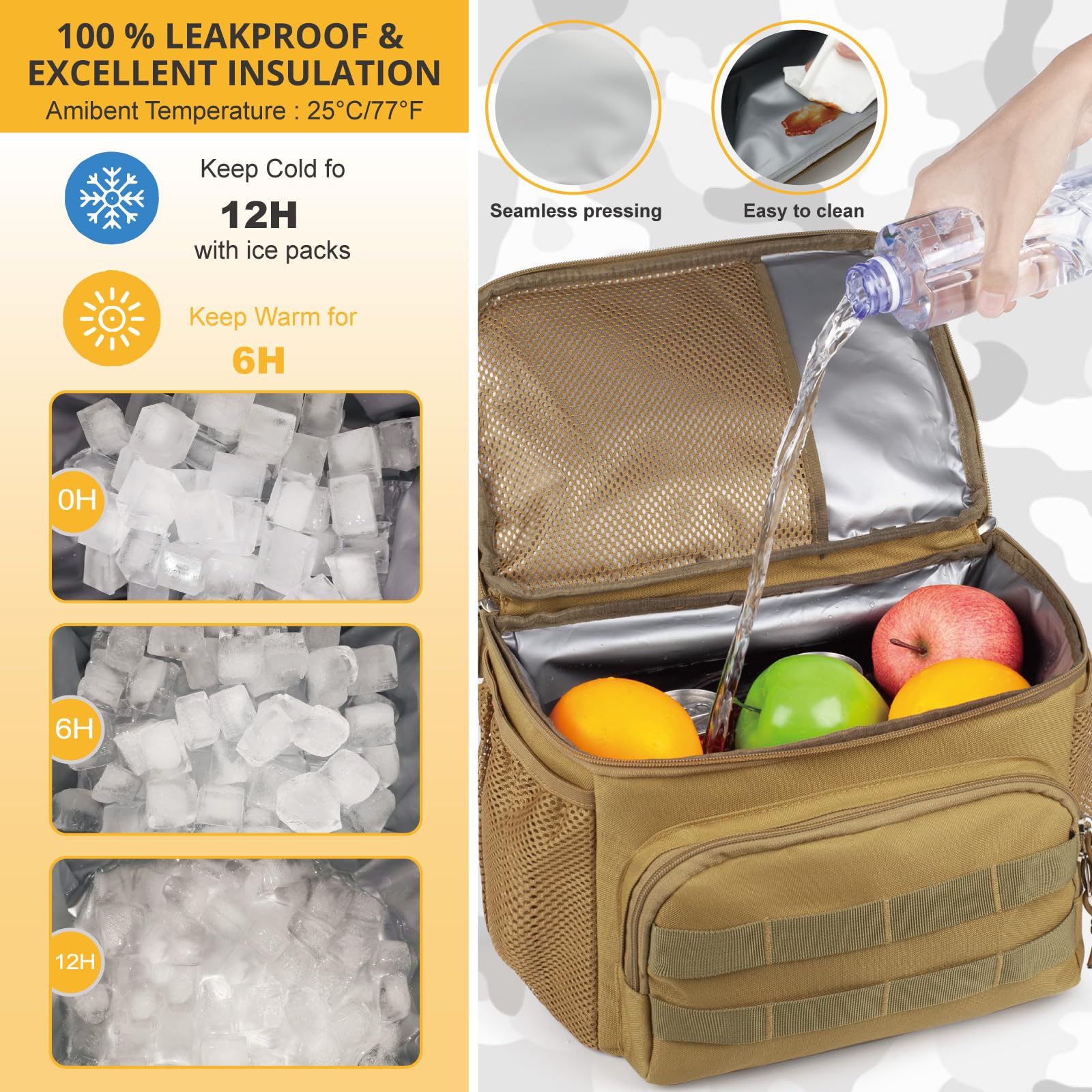 ATRIPACK Tactical Double Deck Cooler Backpack lower insulated compartment for drinks and ice packs