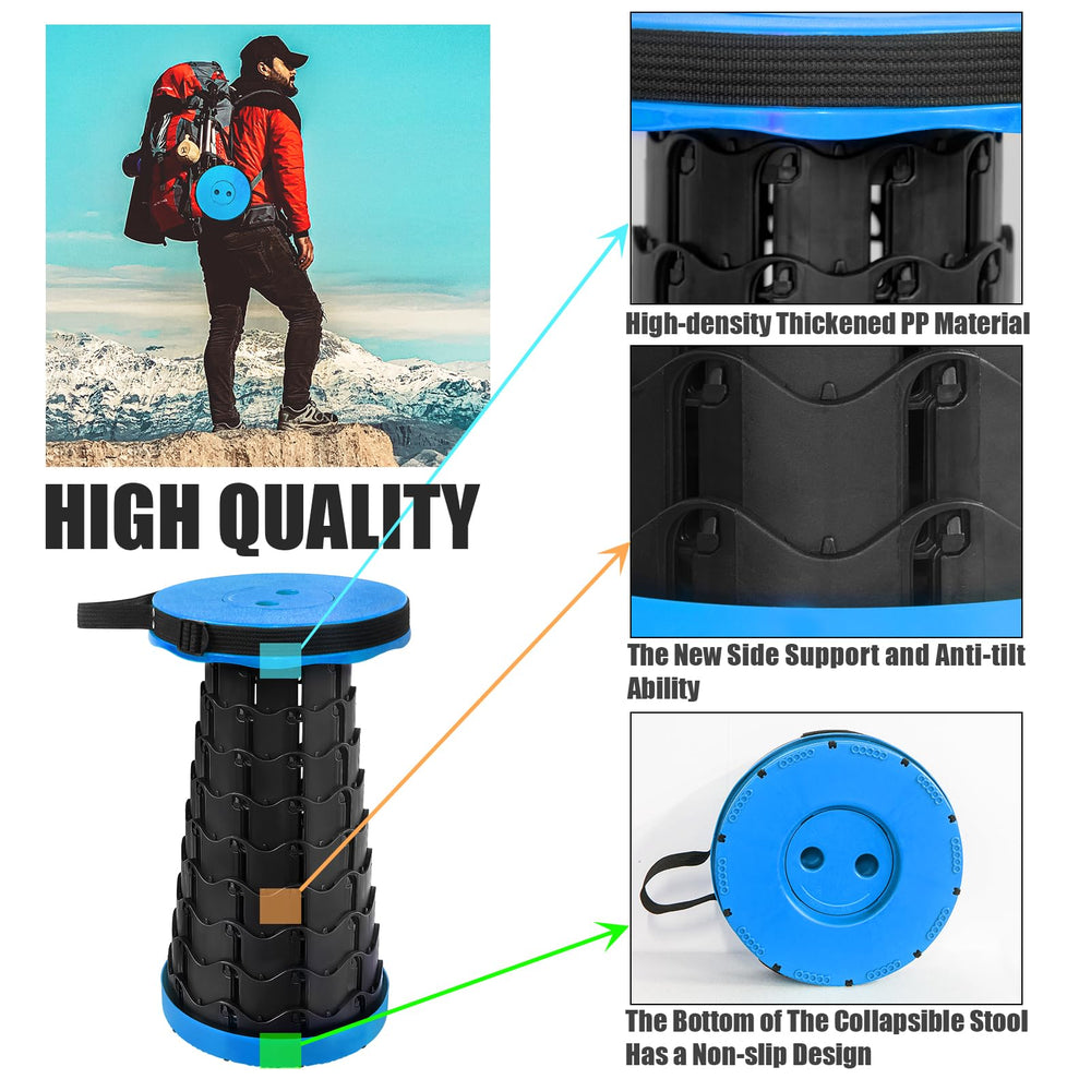 AttoShow adjustable-height stool set to 2.4–17.5 inches for versatility