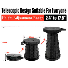 AttoShow collapsible stool set open for easy seating outdoors.