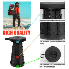 AttoShow folding stool with adjustable height demonstrates versatile seating options.