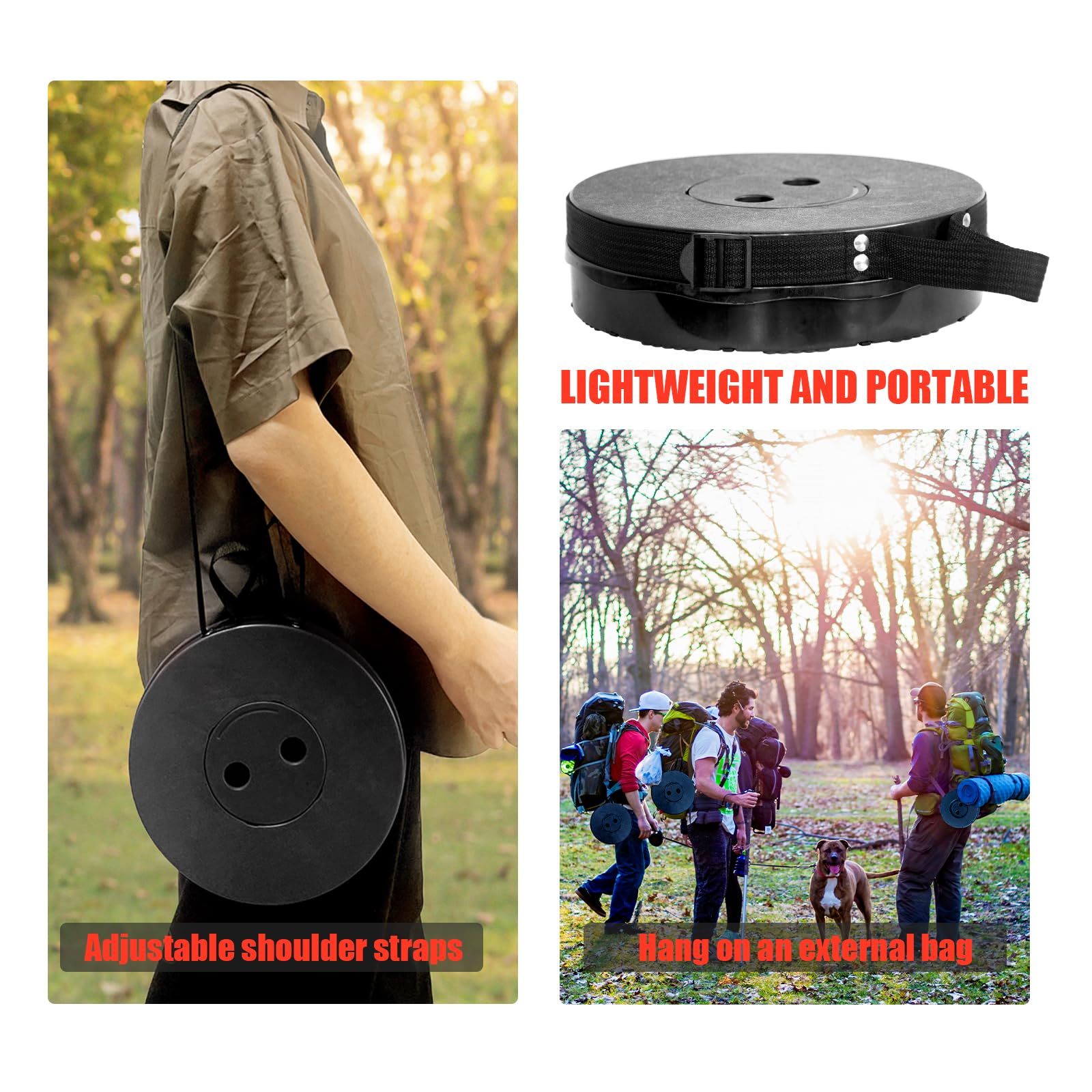 AttoShow portable stool 2-pack highlights lightweight 2.2 lbs portability.