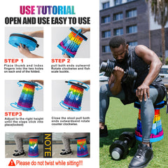 AttoShow rainbow stool in use during outdoor activity