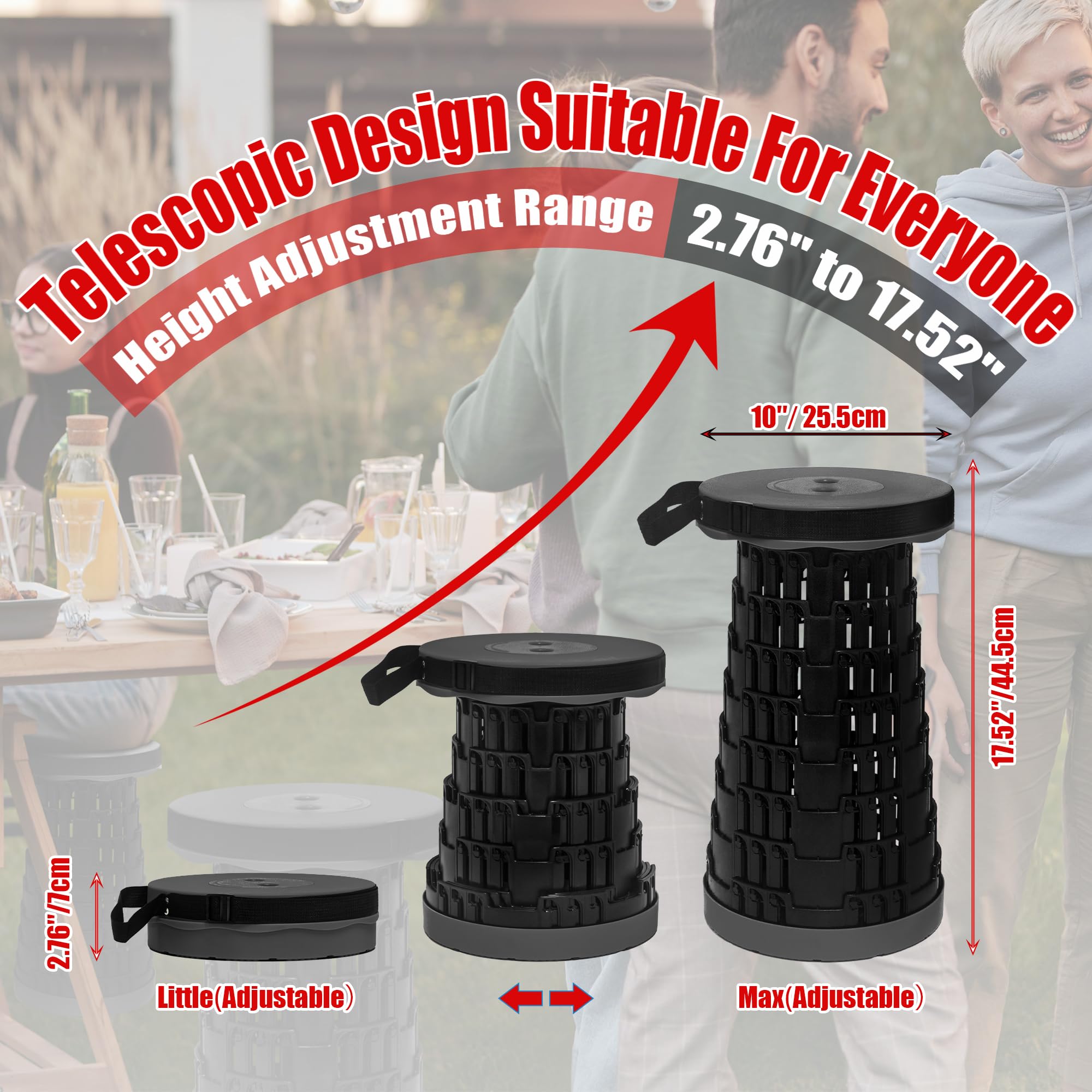 AttoShow upgraded collapsible stool folded compactly for easy storage
