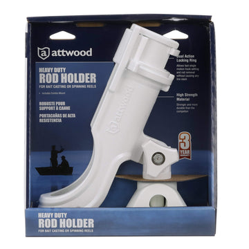 Attwood 5009W4 supports bait casting and spinning reels for versatility.