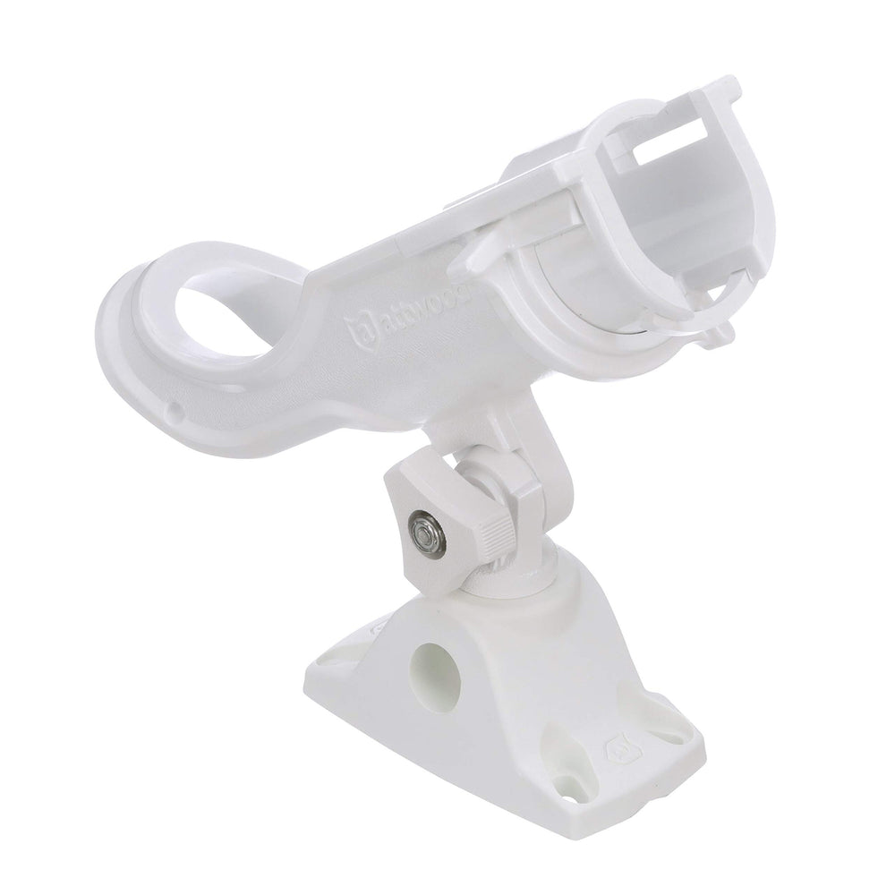 Close-up of Attwood 5009W4 rapid-release latch for quick repositioning.
