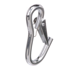 Attwood 7653L3 snap hook closeup shows sturdy zinc-plated steel for reliable tie-downs.