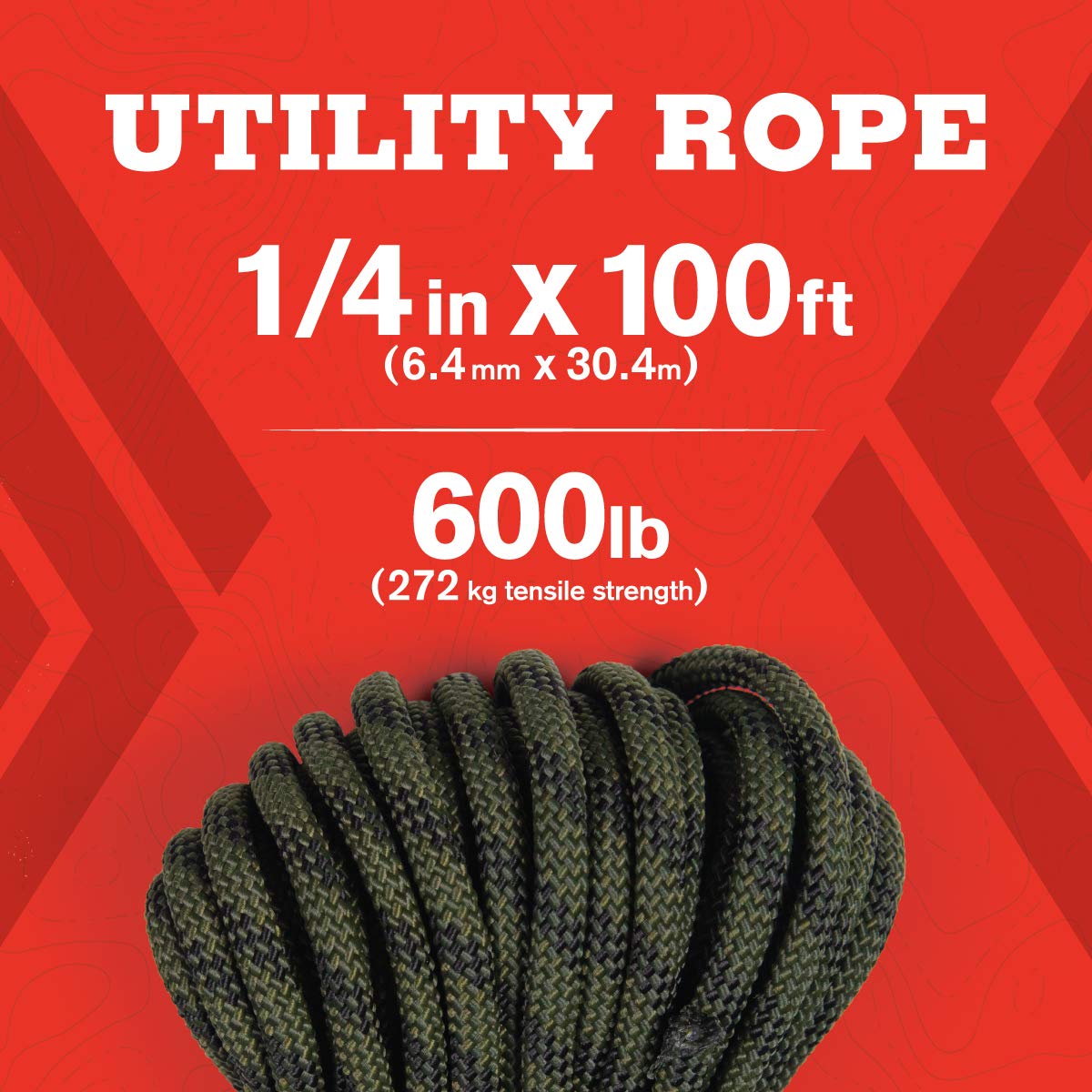 Atwood Rope MFG UV-resistant camouflage rope, 100ft, weather-ready for outdoor use.