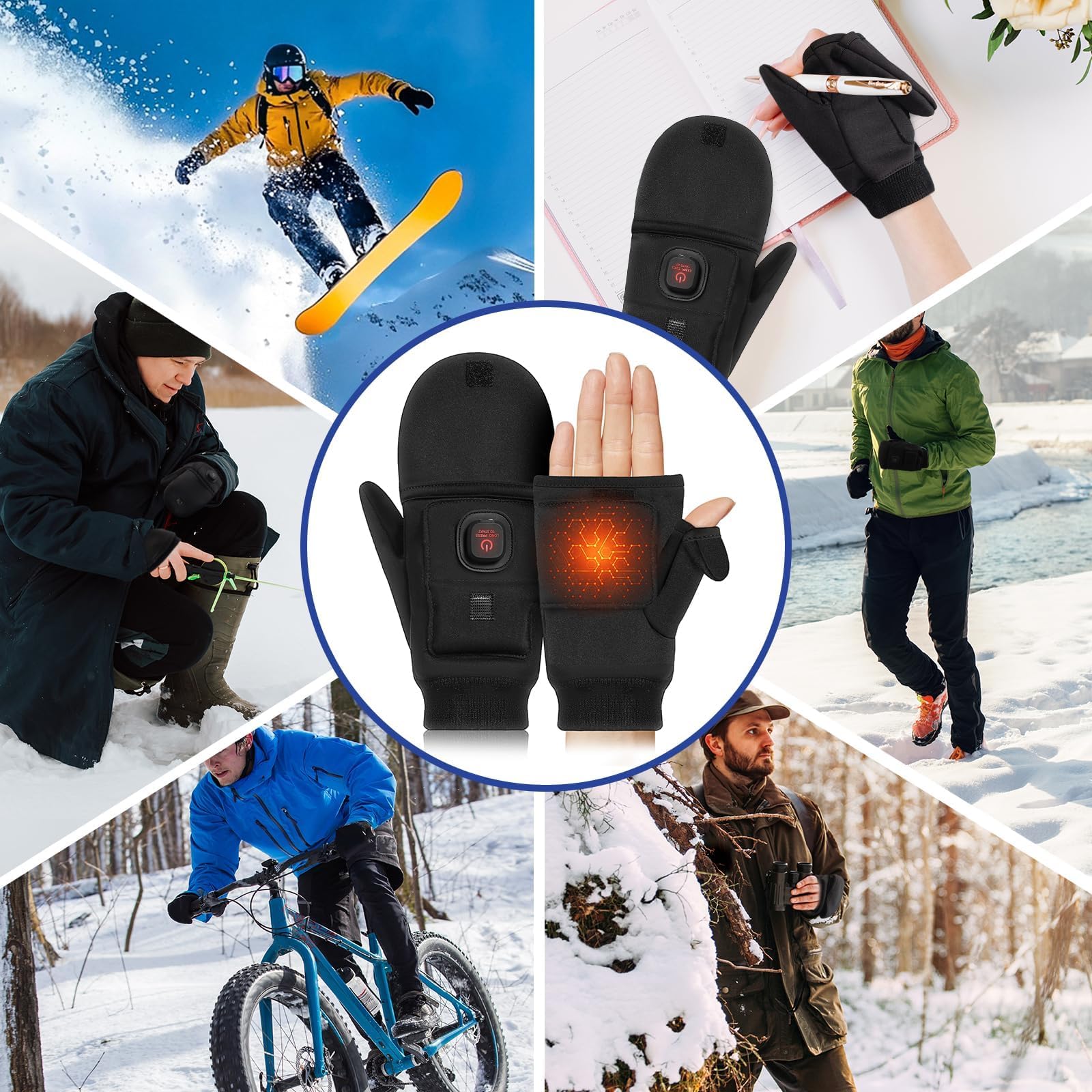 Auccipal heated gloves indoor-outdoor-activities versatile for many cold-weather hobbies