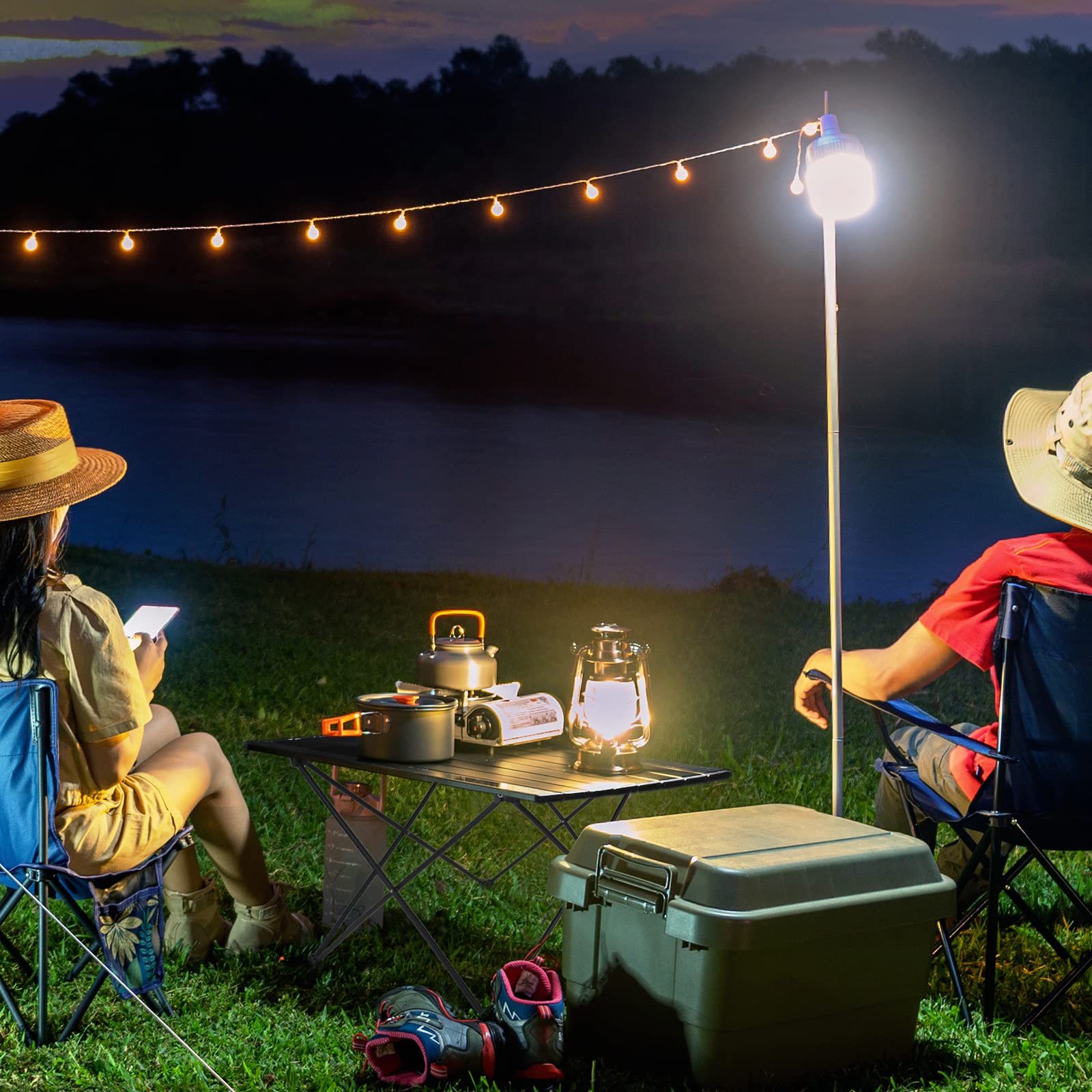 Audoyon foldable camping side table supports up to 55 pounds.