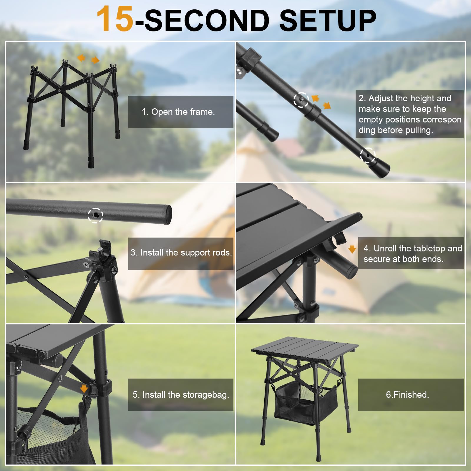 Audoyon portable side table ideal for tailgates and picnics