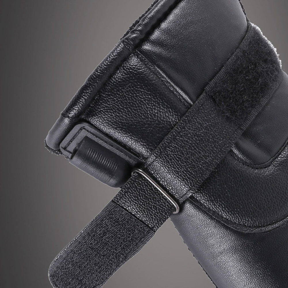 Aufmer heated gloves displaying three heat settings for customizable warmth.
