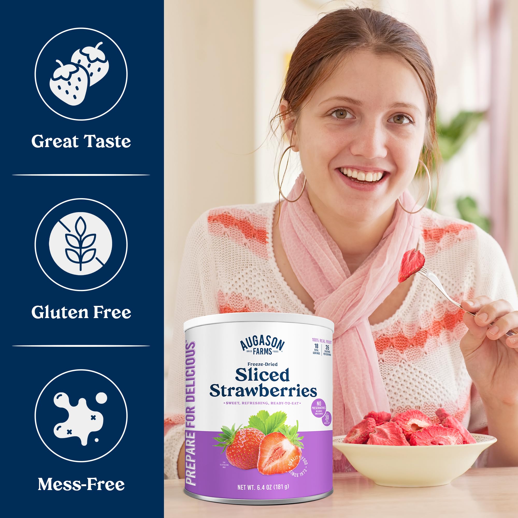 Augason Farms strawberries cereal-topping adds natural sweetness to breakfast