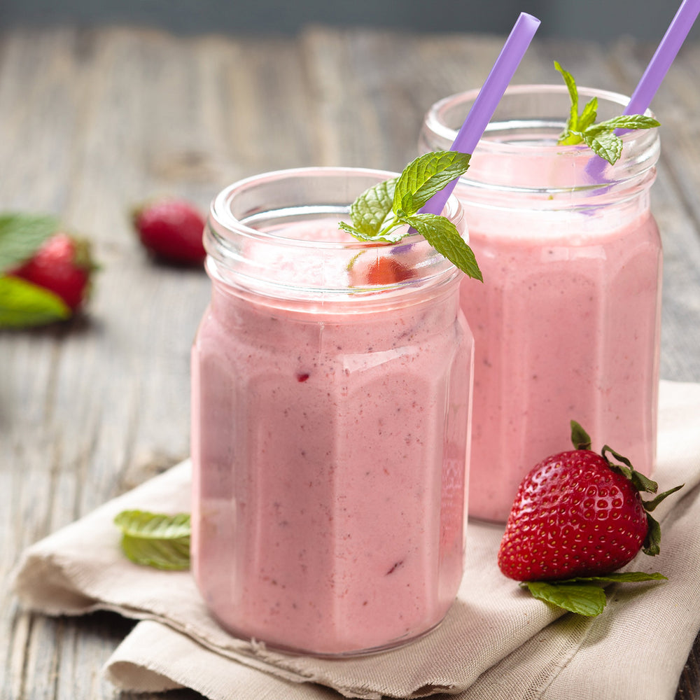 Augason Farms freeze-dried strawberry slices stored in steel can for emergency storage.