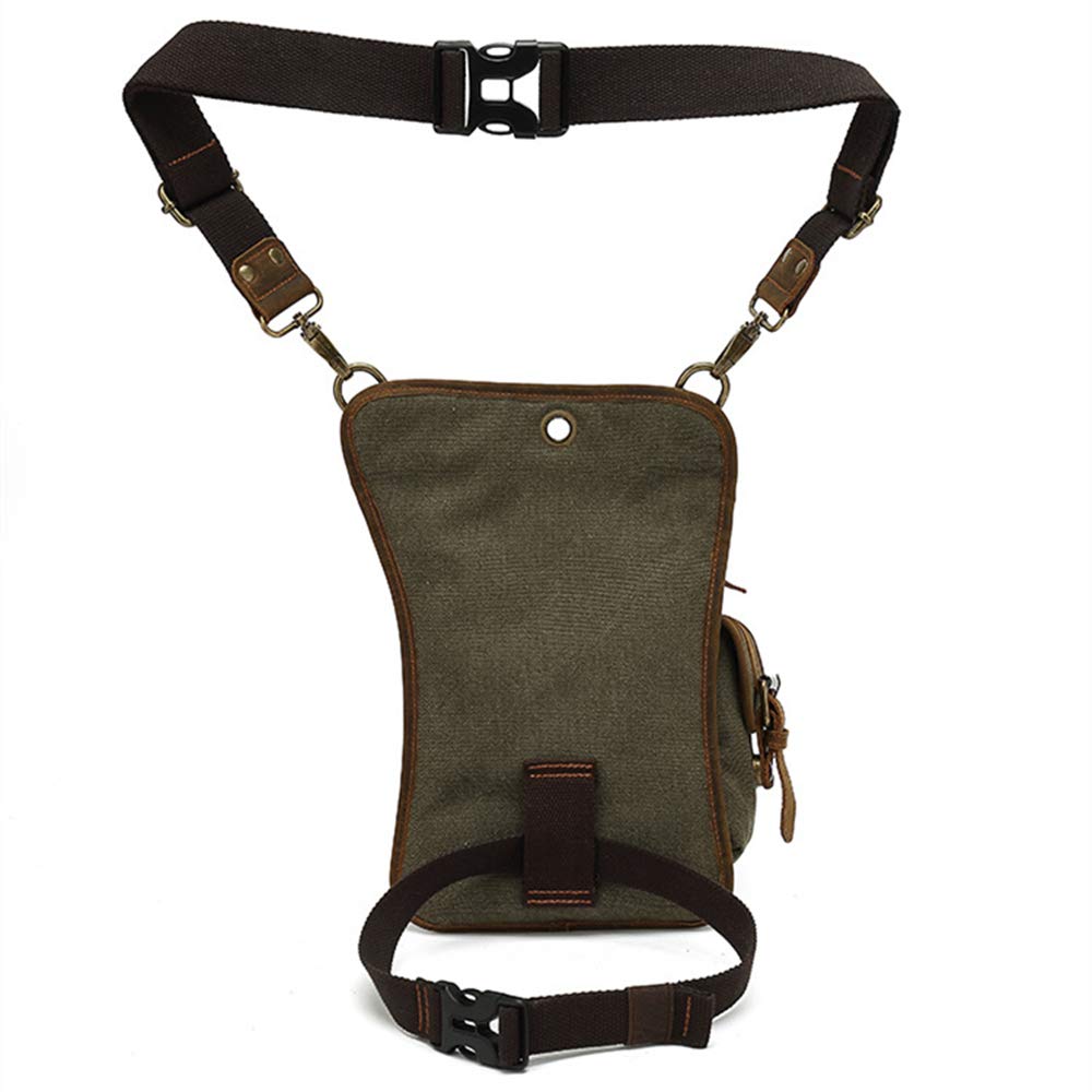 AUGU Canvas Drop Leg Bag adjustable straps ensure a secure fit.
