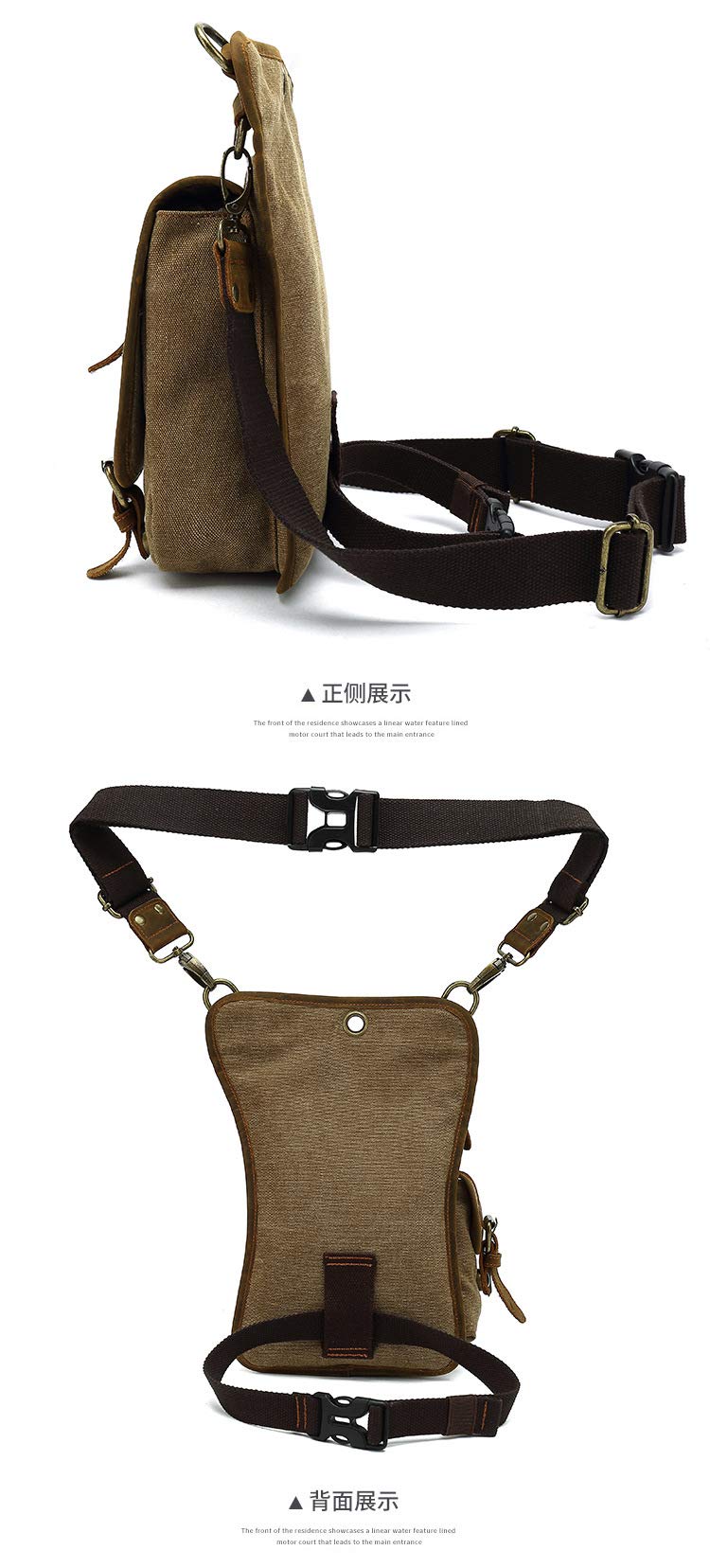 AUGU Drop Leg Bag interior spacious enough for devices and accessories.