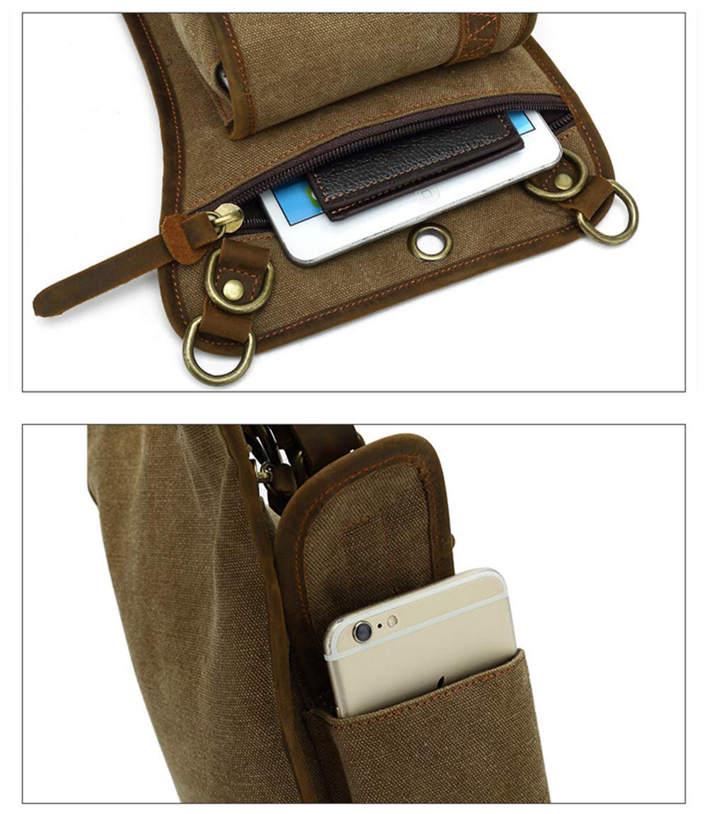 AUGU Canvas Drop Leg Bag multi-pocket layout keeps essentials organized.