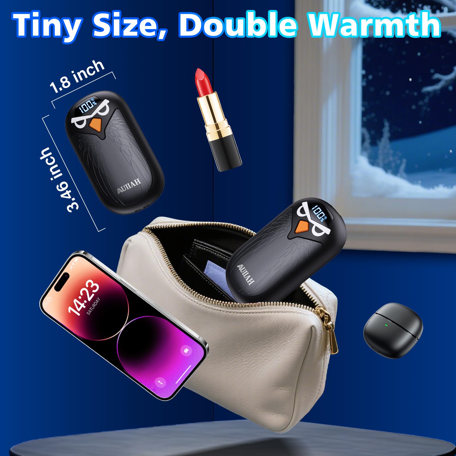 AUIIAH hand warmers tucked in pocket for ready warmth on the go
