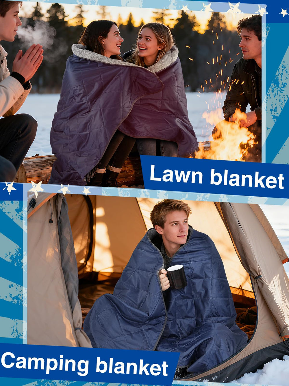 Aulock blanket ideal for camping, festivals, picnics and outdoor adventures