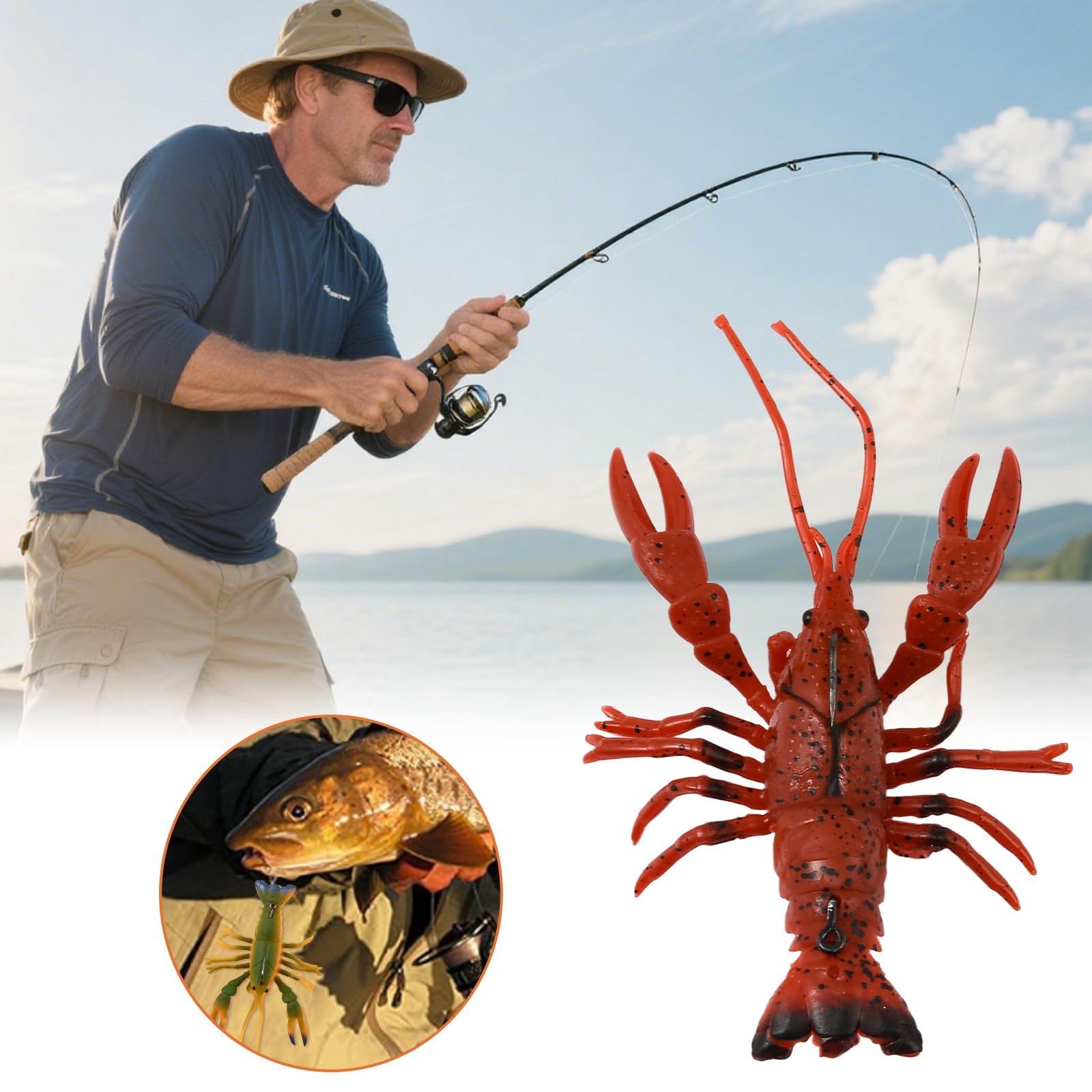 AuMoHall durable PVC soft lure resists bites for repeated use.