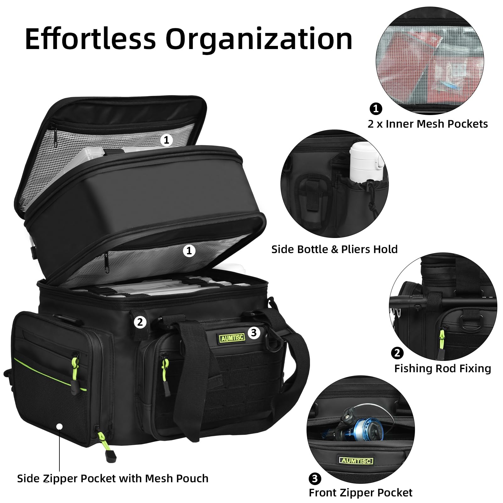 AUMTISC MOLLE pocket expansion for personal storage and quick gear access.