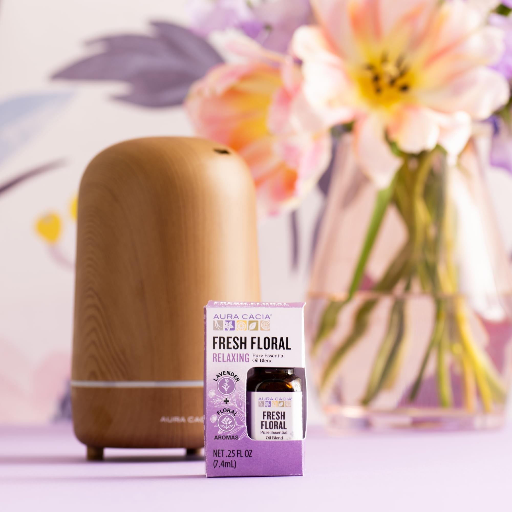 Aura Cacia blue-tansy chamomile colors hint at natural variation in the blend.
