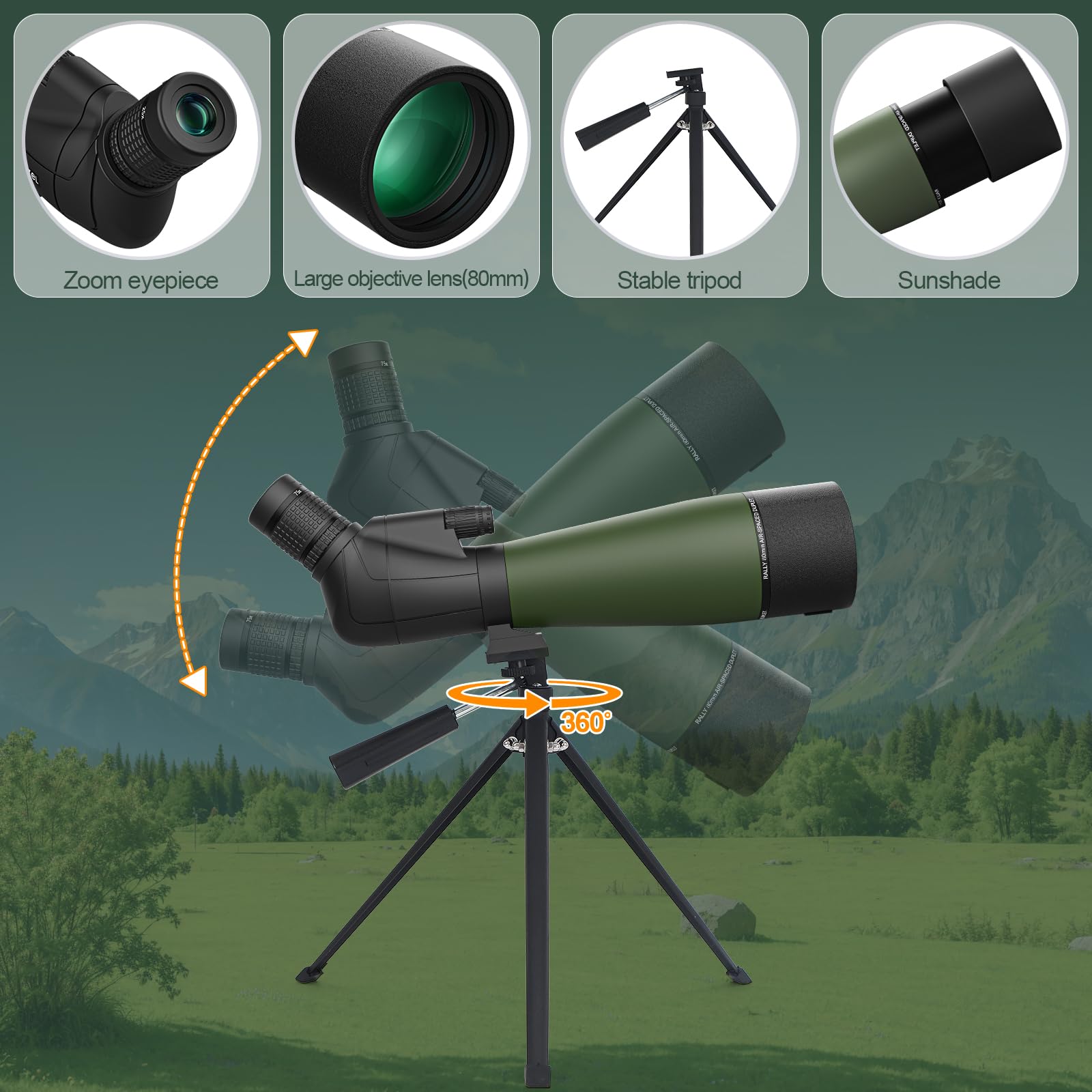 Aurosports spotting scope BAK4 prism ensures crisp imagery