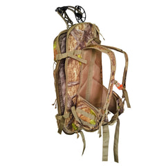 AUSCAMOTEK Bow Hunting Backpack exterior bow carry keeps gear accessible on rugged treks.