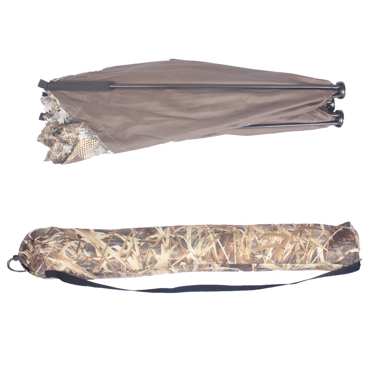 AUSCAMOTEK camo-netting eye-level 3D leaves blend with surroundings.