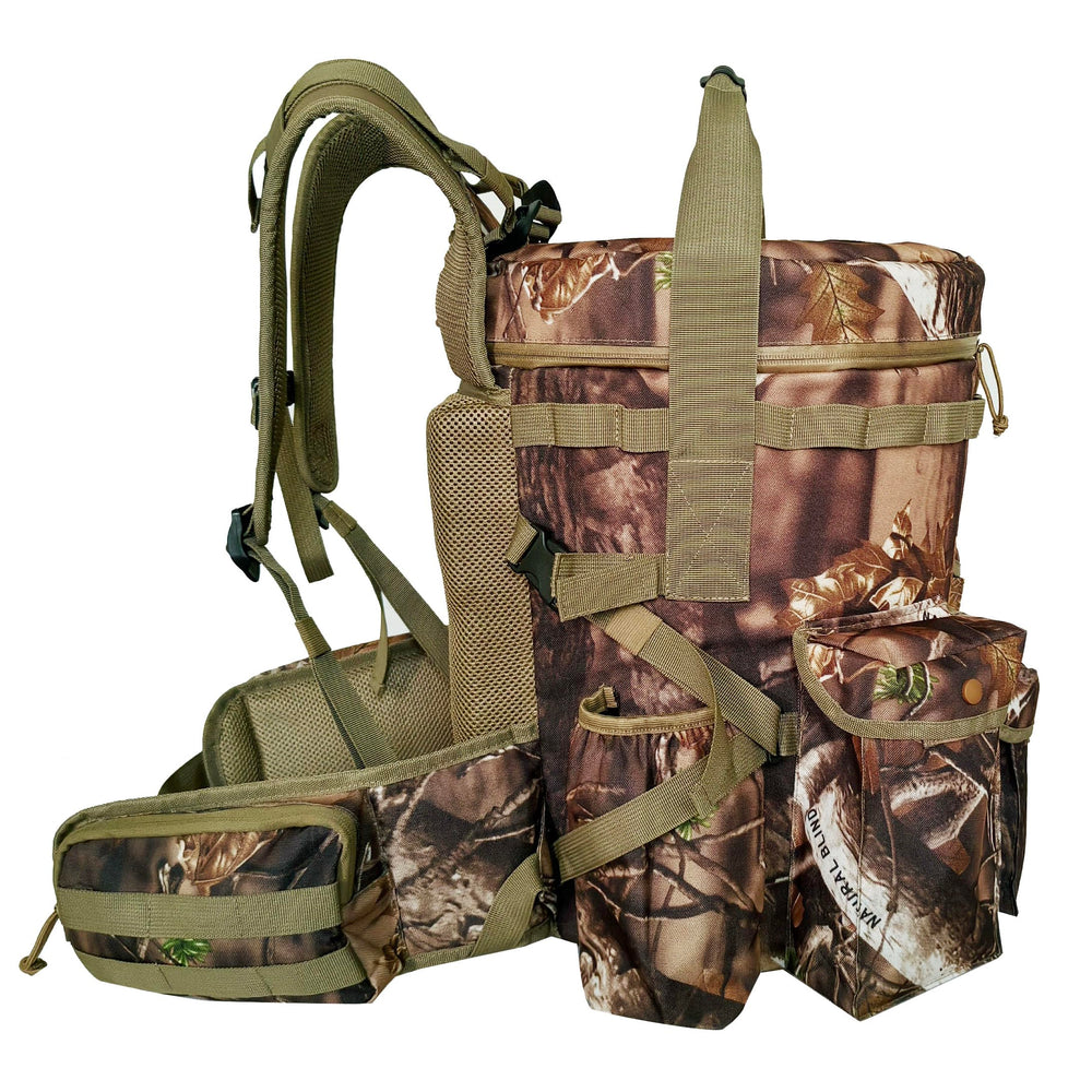 AUSCAMOTEK camo water-resistant fabric on backpack for rugged outdoor use.