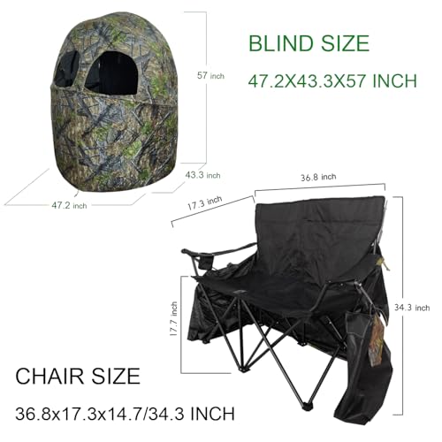 AUSCAMOTEK dual-built-in chairs inside offer ergonomic comfort during long hunts