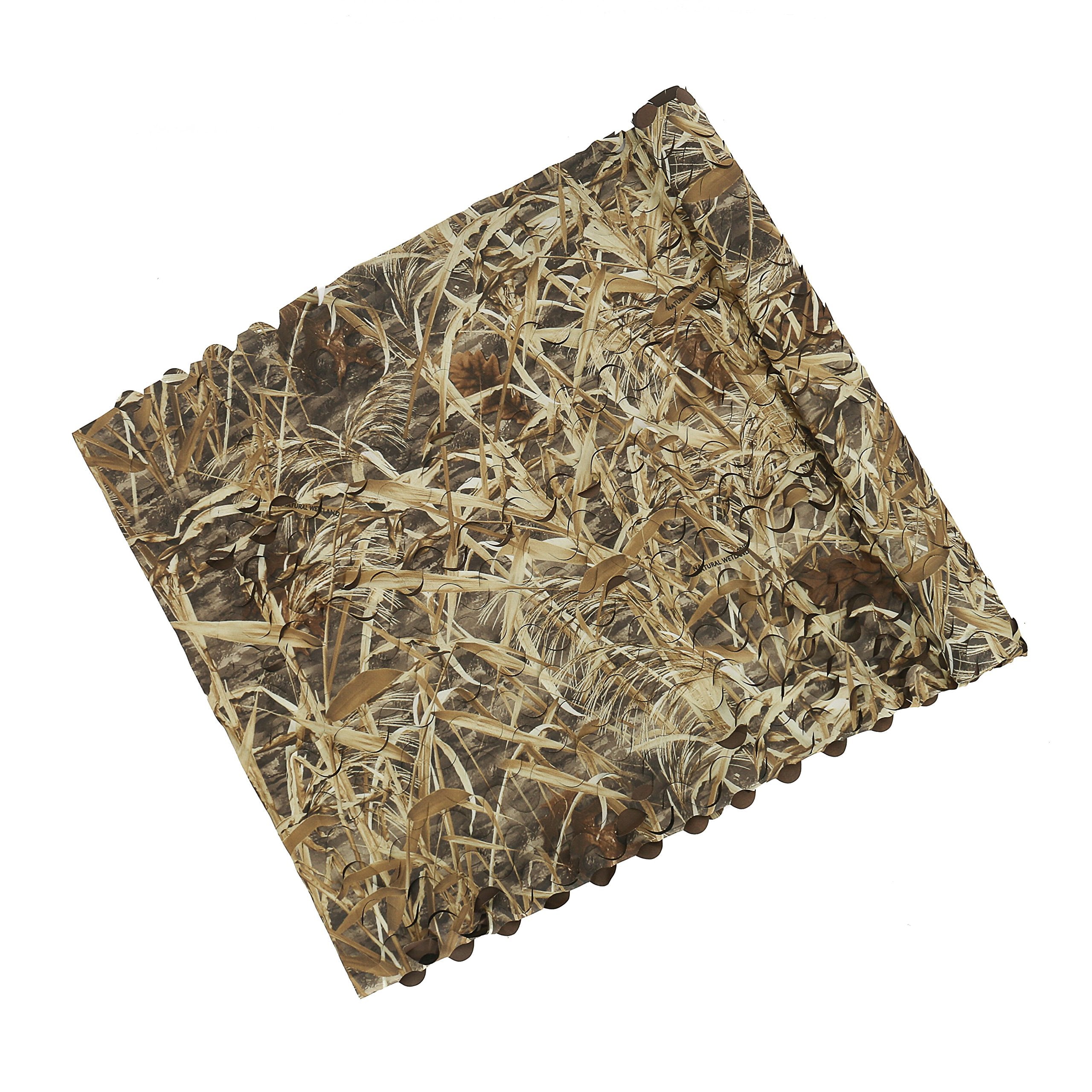 AUSCAMOTEK duck blind netting with dry-grass camouflage for effective wetlands concealment.