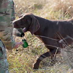AUSCAMOTEK Duck Dummy Bumper dangling head, authentic game feel for gundog practice.