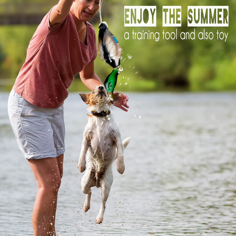 AUSCAMOTEK Duck Dummy Bumper scent-injection, engages dogs with waterfowl scents during sessions.