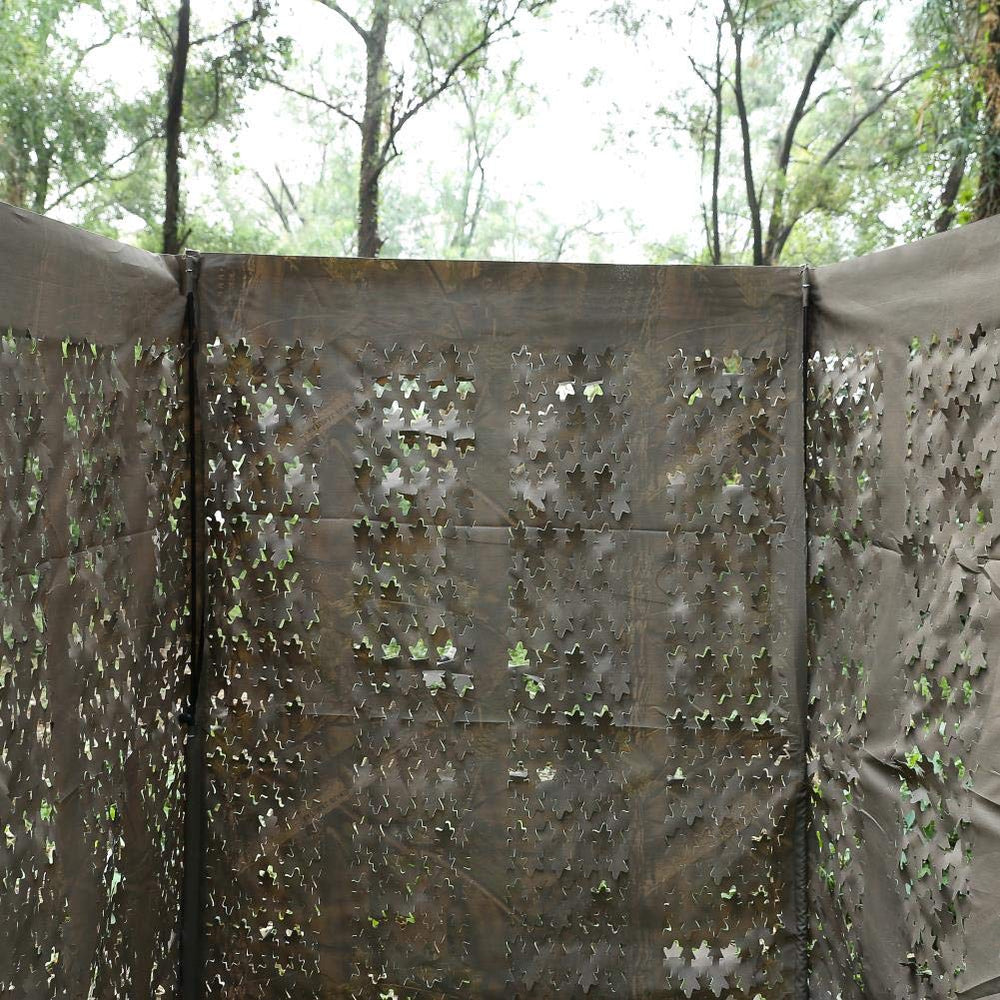 AUSCAMOTEK ground blind adjustable height 30–60 inches for sitting or standing shots.