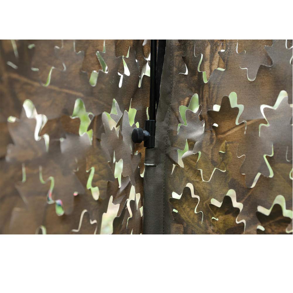 AUSCAMOTEK ground blind folds compactly into camo carry pouch with strap.