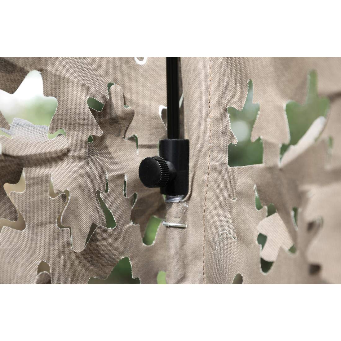 AUSCAMOTEK ground blind shows quick setup in low light for fast deployment.