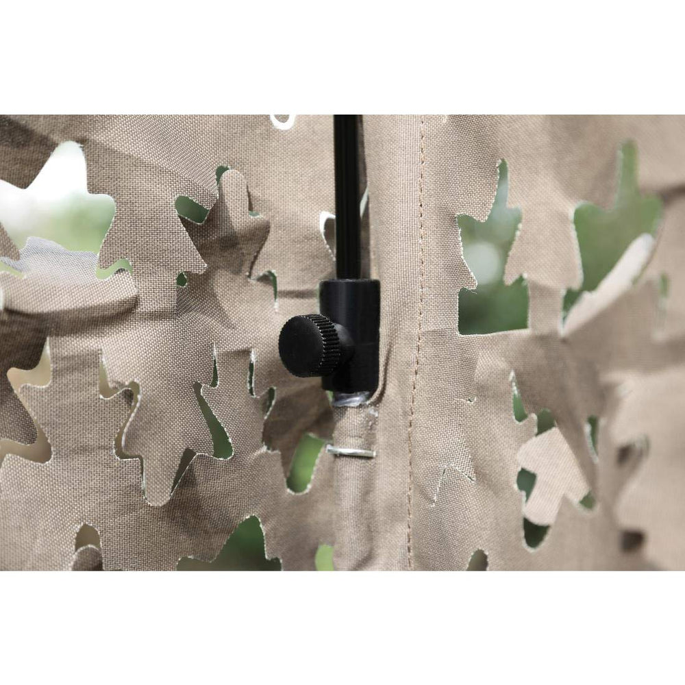 AUSCAMOTEK ground blind shows quick setup in low light for fast deployment.